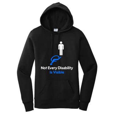 Invisible Disability Stick Figure With Wheelchair Shadow Women's Pullover Hoodie