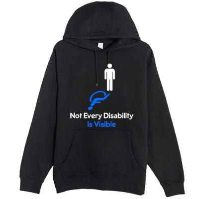 Invisible Disability Stick Figure With Wheelchair Shadow Premium Pullover Hoodie