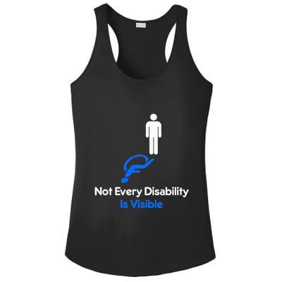 Invisible Disability Stick Figure With Wheelchair Shadow Ladies PosiCharge Competitor Racerback Tank
