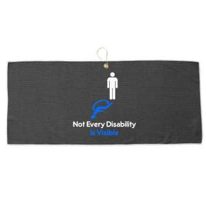 Invisible Disability Stick Figure With Wheelchair Shadow Large Microfiber Waffle Golf Towel