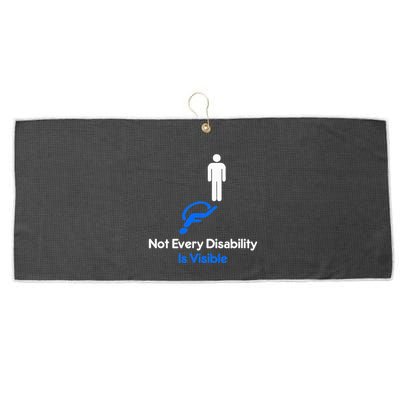 Invisible Disability Stick Figure With Wheelchair Shadow Large Microfiber Waffle Golf Towel