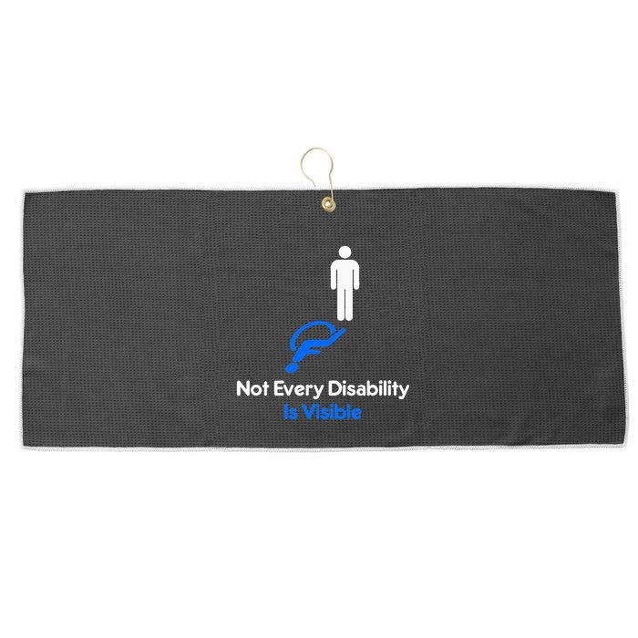 Invisible Disability Stick Figure With Wheelchair Shadow Large Microfiber Waffle Golf Towel