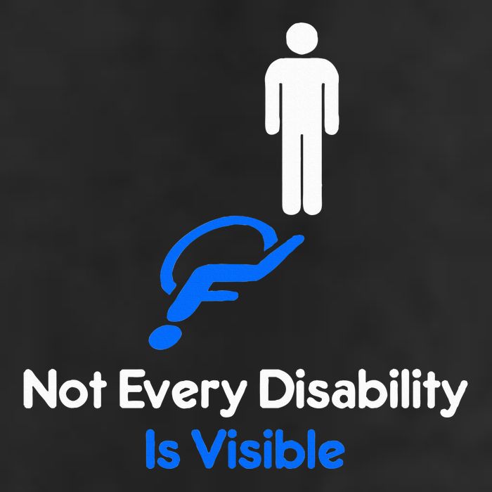 Invisible Disability Stick Figure With Wheelchair Shadow Large Microfiber Waffle Golf Towel