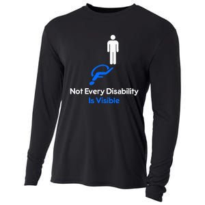 Invisible Disability Stick Figure With Wheelchair Shadow Cooling Performance Long Sleeve Crew