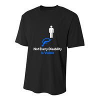 Invisible Disability Stick Figure With Wheelchair Shadow Youth Performance Sprint T-Shirt