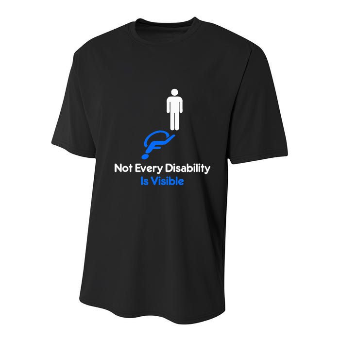 Invisible Disability Stick Figure With Wheelchair Shadow Youth Performance Sprint T-Shirt