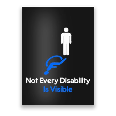 Invisible Disability Stick Figure With Wheelchair Shadow Poster