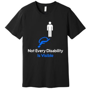 Invisible Disability Stick Figure With Wheelchair Shadow Premium T-Shirt