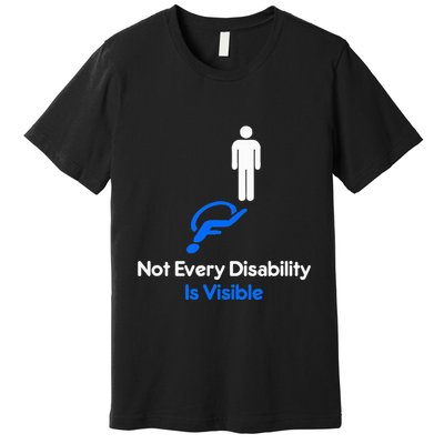 Invisible Disability Stick Figure With Wheelchair Shadow Premium T-Shirt