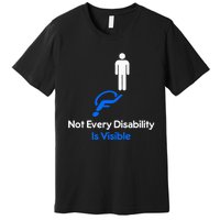 Invisible Disability Stick Figure With Wheelchair Shadow Premium T-Shirt