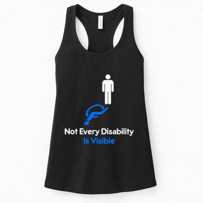 Invisible Disability Stick Figure With Wheelchair Shadow Womens Tank Top