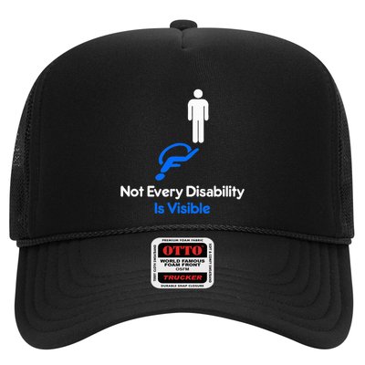 Invisible Disability Stick Figure With Wheelchair Shadow Trucker Hat