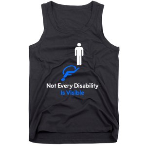 Invisible Disability Stick Figure With Wheelchair Shadow Tank Top