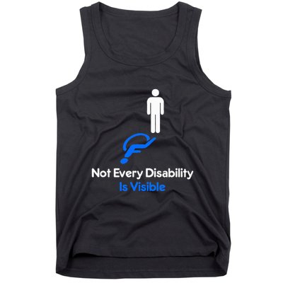 Invisible Disability Stick Figure With Wheelchair Shadow Tank Top