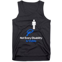 Invisible Disability Stick Figure With Wheelchair Shadow Tank Top