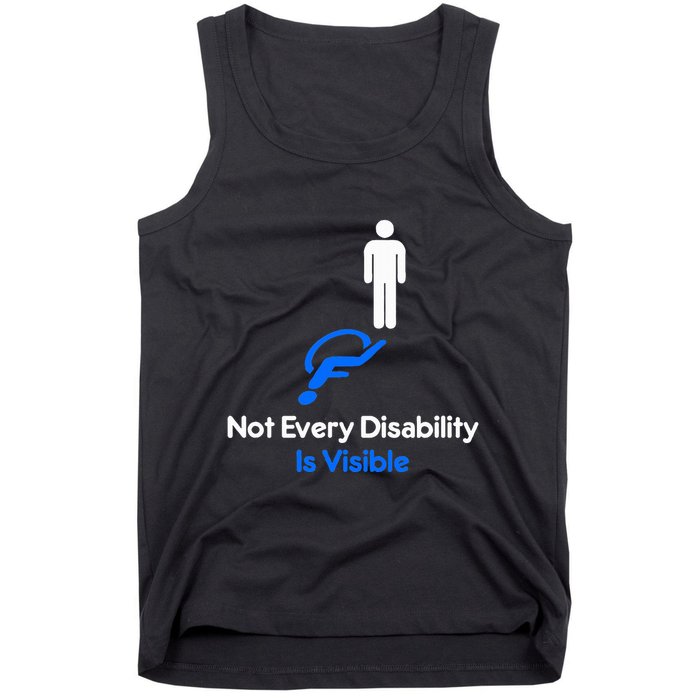Invisible Disability Stick Figure With Wheelchair Shadow Tank Top