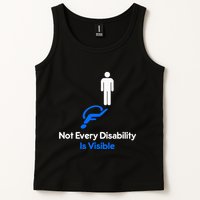 Invisible Disability Stick Figure With Wheelchair Shadow Tank Top