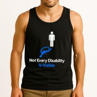 Invisible Disability Stick Figure With Wheelchair Shadow Tank Top