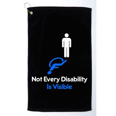 Invisible Disability Stick Figure With Wheelchair Shadow Golf Towel