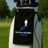 Invisible Disability Stick Figure With Wheelchair Shadow Golf Towel