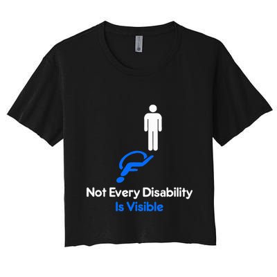 Invisible Disability Stick Figure With Wheelchair Shadow Crop Top