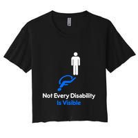 Invisible Disability Stick Figure With Wheelchair Shadow Crop Top