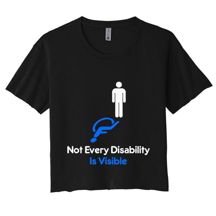 Invisible Disability Stick Figure With Wheelchair Shadow Crop Top