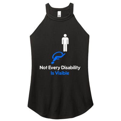 Invisible Disability Stick Figure With Wheelchair Shadow Women's Perfect Tri Rocker Tank