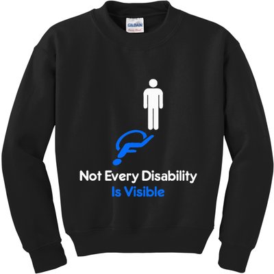 Invisible Disability Stick Figure With Wheelchair Shadow Kids Sweatshirt