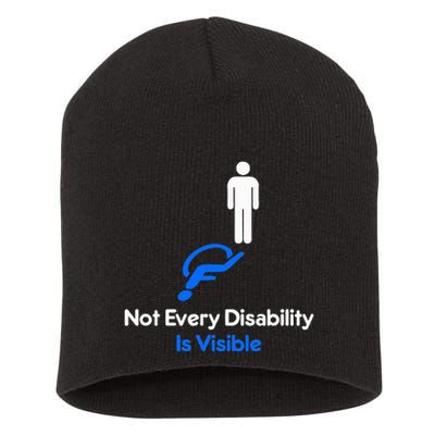 Invisible Disability Stick Figure With Wheelchair Shadow Short Acrylic Beanie