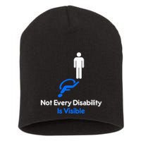Invisible Disability Stick Figure With Wheelchair Shadow Short Acrylic Beanie
