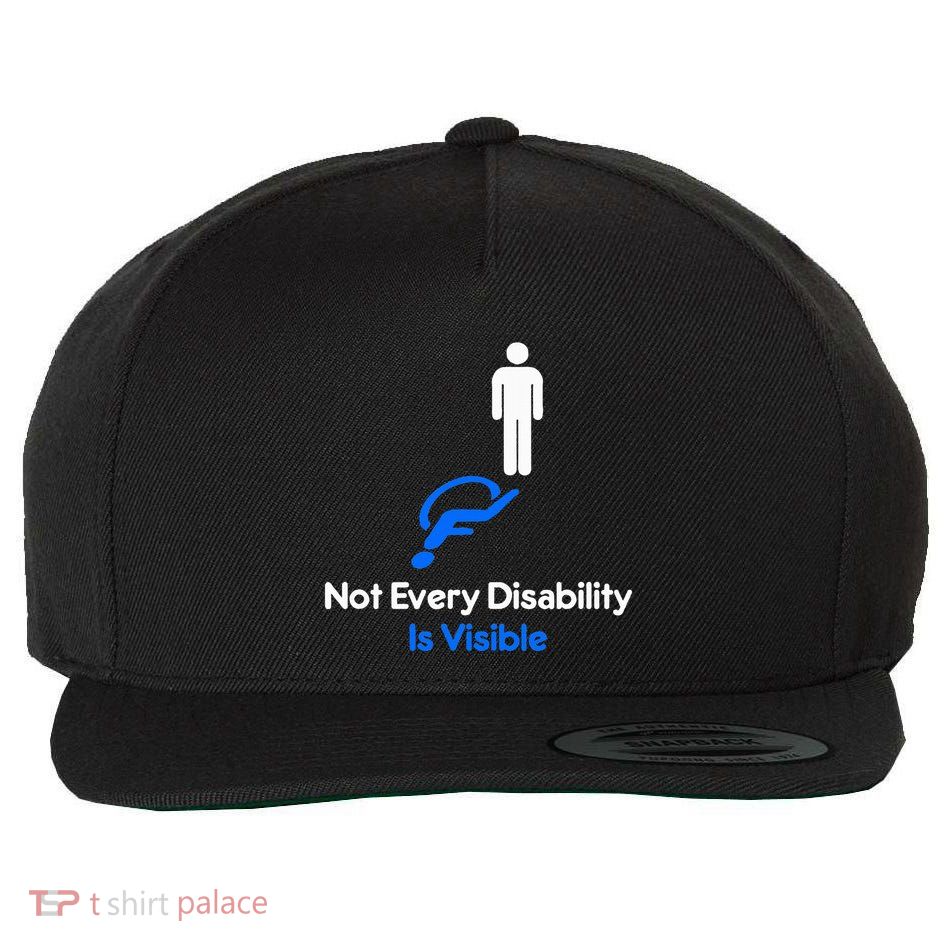 Invisible Disability Stick Figure With Wheelchair Shadow Wool Snapback Cap