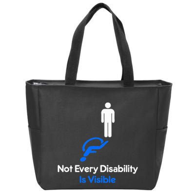 Invisible Disability Stick Figure With Wheelchair Shadow Zip Tote Bag