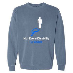 Invisible Disability Stick Figure With Wheelchair Shadow Garment-Dyed Sweatshirt