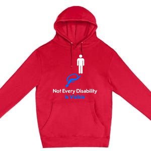 Invisible Disability Stick Figure With Wheelchair Shadow Premium Pullover Hoodie