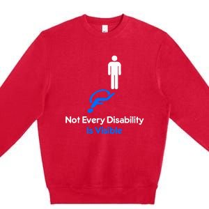 Invisible Disability Stick Figure With Wheelchair Shadow Premium Crewneck Sweatshirt