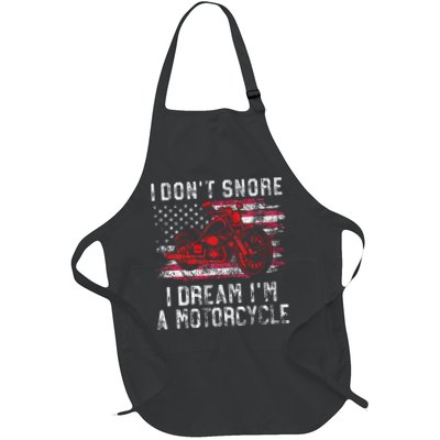 I DonT Snore I Dream IM A Motorcycle Club Snoring Biker Full-Length Apron With Pockets