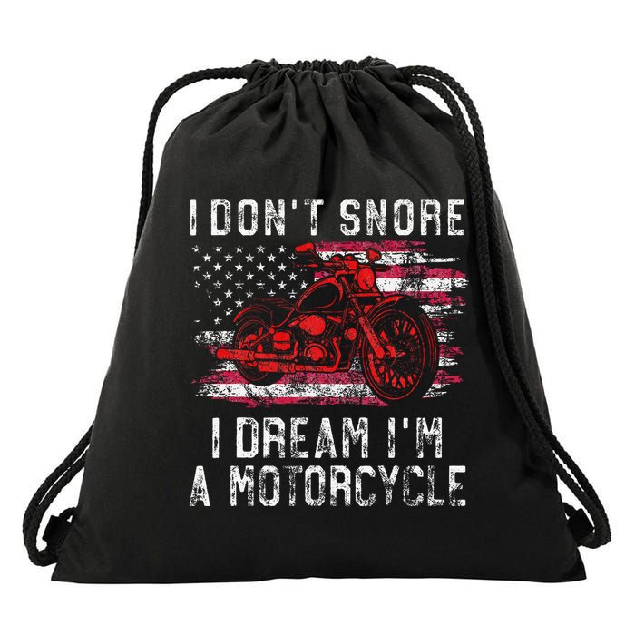 I DonT Snore I Dream IM A Motorcycle Club Snoring Biker Drawstring Bag