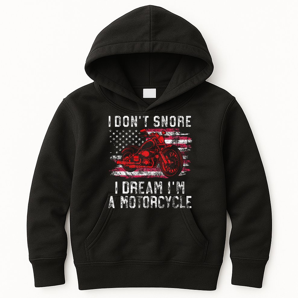 I DonT Snore I Dream IM A Motorcycle Club Snoring Biker Kids Hoodie