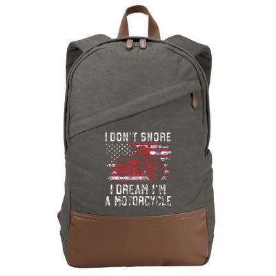 I DonT Snore I Dream IM A Motorcycle Club Snoring Biker Cotton Canvas Backpack
