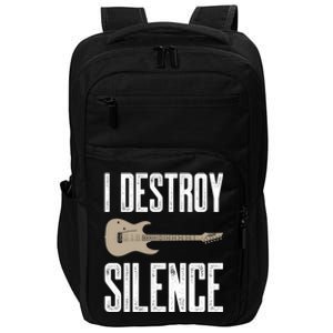 I Destroy Silence Electric Guitars Guitarist Guitar Player Gift Impact Tech Backpack