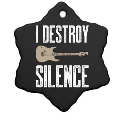 I Destroy Silence Electric Guitars Guitarist Guitar Player Gift Ceramic Star Ornament