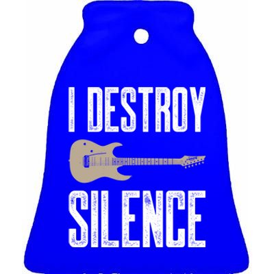 I Destroy Silence Electric Guitars Guitarist Guitar Player Gift Ceramic Bell Ornament