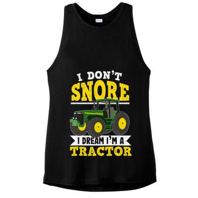 I don't snore I dream I am a tractor gift idea for farmer  Ladies PosiCharge Tri-Blend Wicking Tank