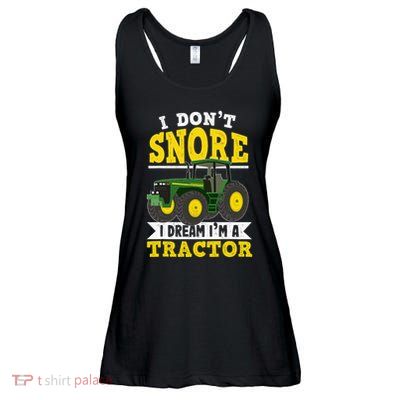 I don't snore I dream I am a tractor gift idea for farmer  Ladies Essential Flowy Tank