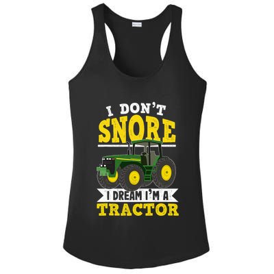 I don't snore I dream I am a tractor gift idea for farmer  Ladies PosiCharge Competitor Racerback Tank