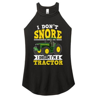 I don't snore I dream I am a tractor gift idea for farmer  Women's Perfect Tri Rocker Tank