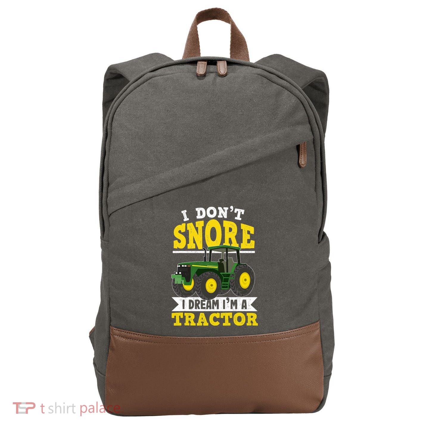 I don't snore I dream I am a tractor gift idea for farmer  Cotton Canvas Backpack