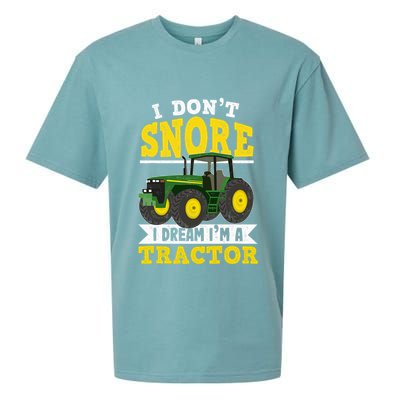 I don't snore I dream I am a tractor gift idea for farmer  Sueded Cloud Jersey T-Shirt