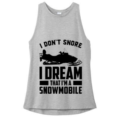 I Don't Snore I Dream That I'm A Snowmobile Ladies PosiCharge Tri-Blend Wicking Tank